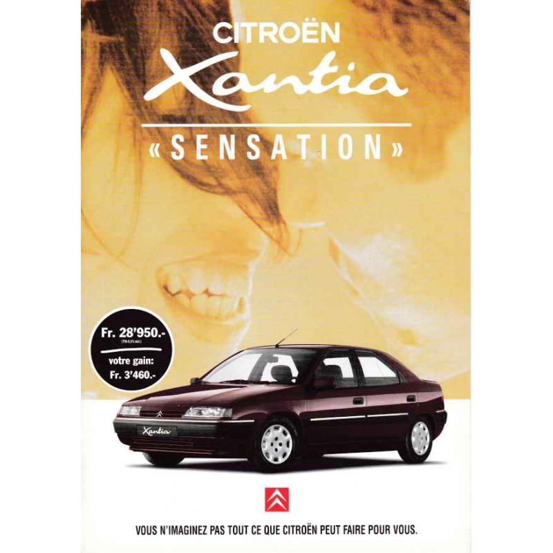 Affiche publicitaire de la Citroën Xantia de première génération (1993-1997)